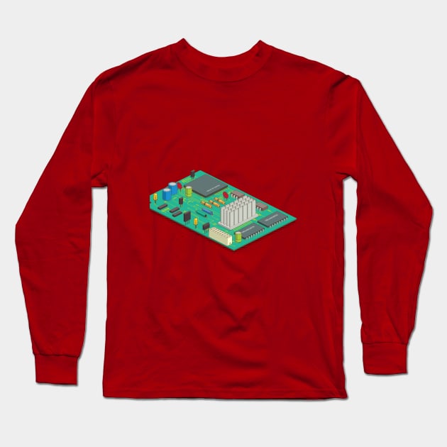 circuit board Long Sleeve T-Shirt by anilyanik